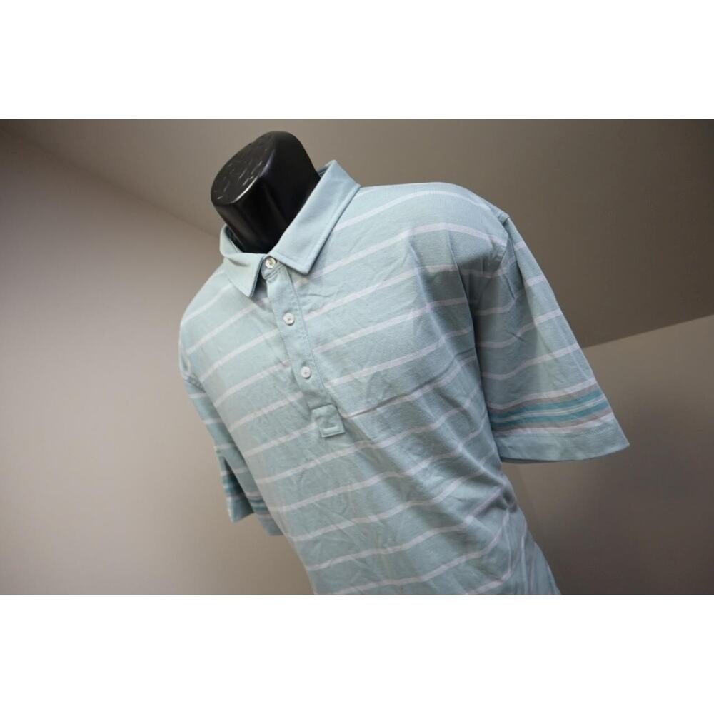 Linksoul Golf Polo Tempus Fugit Short Sleeve Striped‎ Men Sz XL